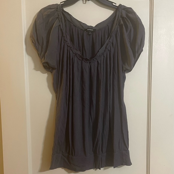 Express Tops - Express gray top with puffy sleeves.  Good shape.  Size large.